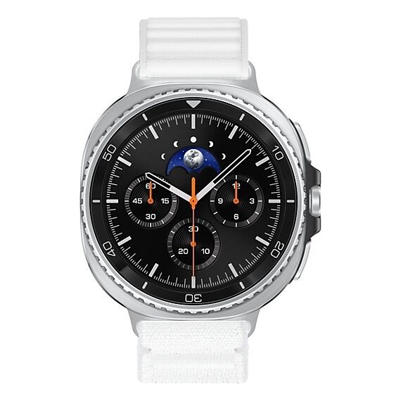 Galaxy Watch8 Classic | 46 мм | 4G LTE | Black | Fabric/White | M/L, Размер: 46 мм, Цвет: Black, Тип ремешка: Fabric, Цвет ремешка: White, Размер ремешка: M/L, Подключение часов: Bluetooth / Wi-Fi + 4G LTE, изображение 2